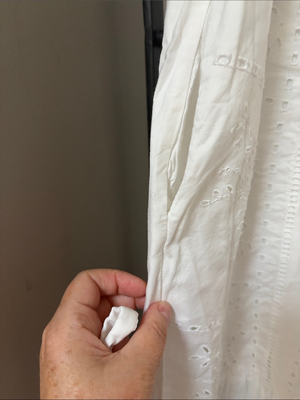 GAP White Eyelet Tie-Waist Midi Dress - Picture 3 of 5